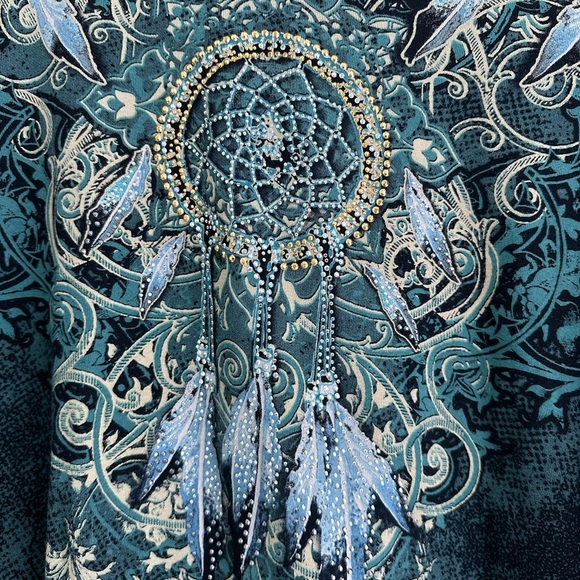 NWOT vintage Cactus Bay top with sequins dreamcatcher and feathers size XXL - Picture 2 of 5